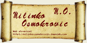 Milinko Osmokrović vizit kartica